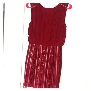 Dark Red Sequin Cocktail Dress